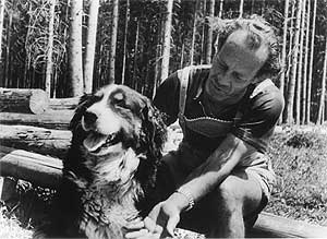 Bruno Gröning mit Hund